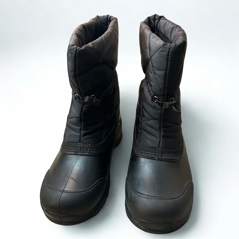 Ozark Trail Mens Black Quilted Nylon Rubber Shell Winter‎ Snow Boots Size 7